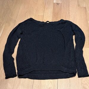 Diane Von Furstenberg Classic Black Crew Tie Back Women's Sweater DVF